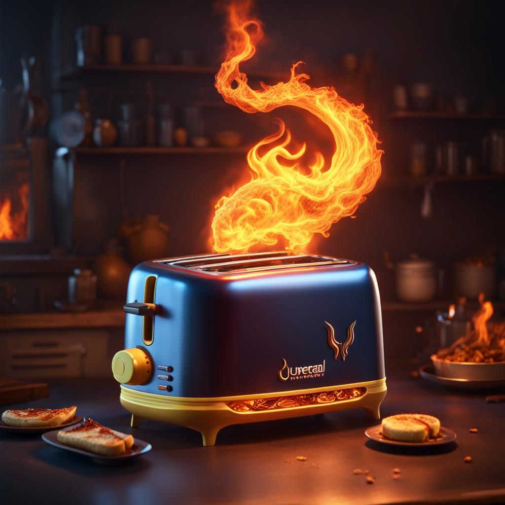 Possessed Fire-Breathing Toaster: Detailed Matte Painting