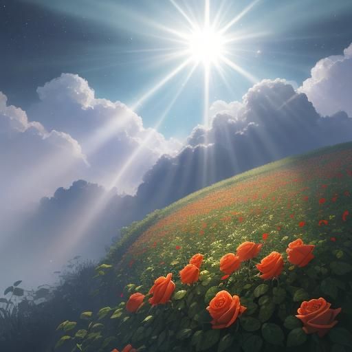 Red Rose Field Surrounding Dark Tower