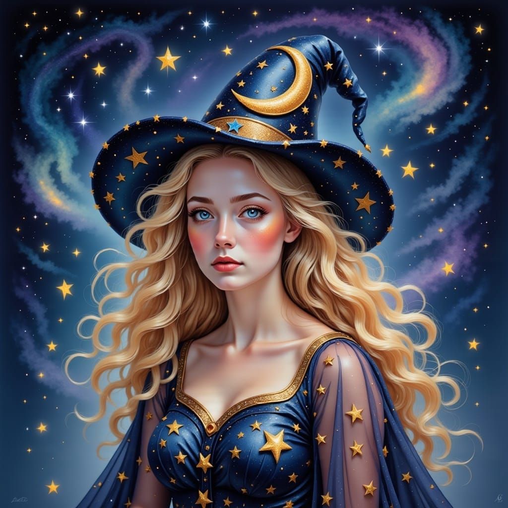 Magician Portrait in Pop Surrealism Style