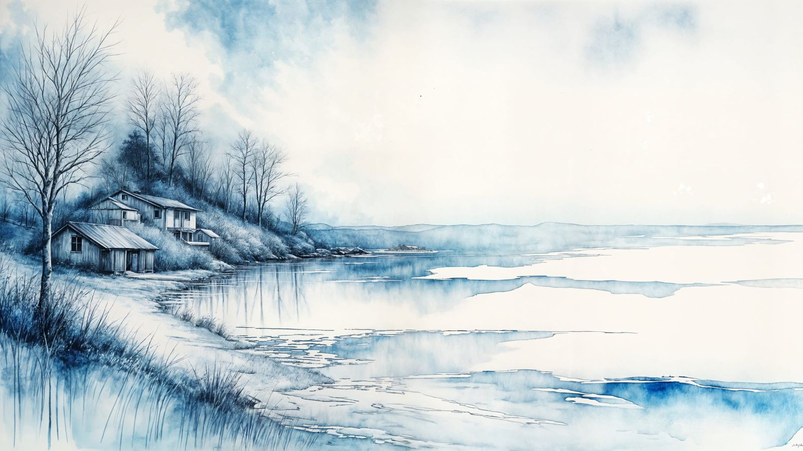 Surrealist Lithograph of a Japanese Scene in Monochromatic C...