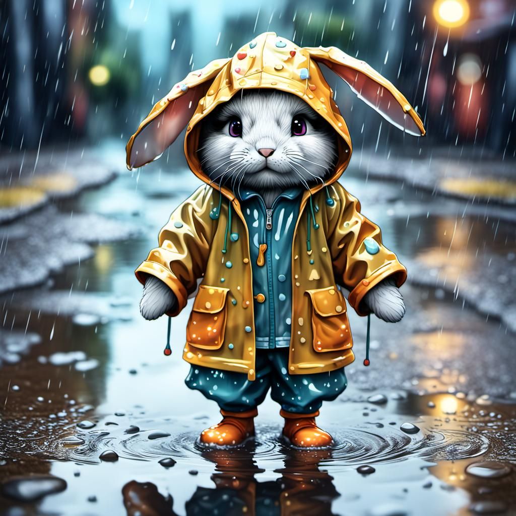 Bunny in the rain🐰☔️