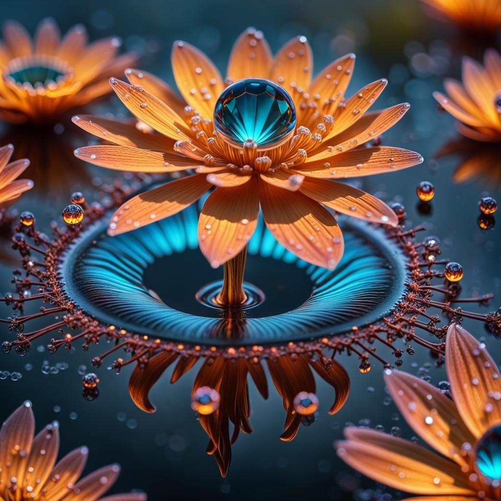 Sunset Water Token in 3D Bioluminescence