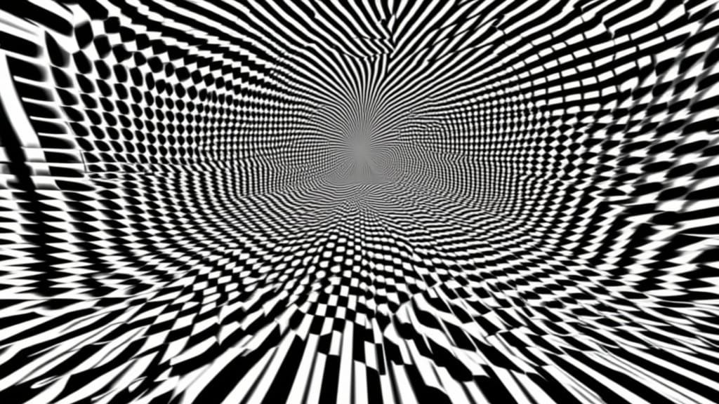 Photo Realistic Striped Optical Illusion in M.C. Escher Styl...