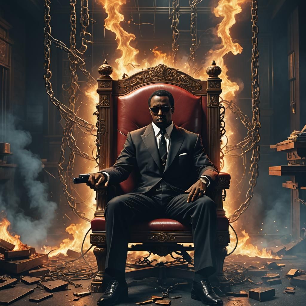 P Diddy in Electric Chair: Detailed Matte Painting