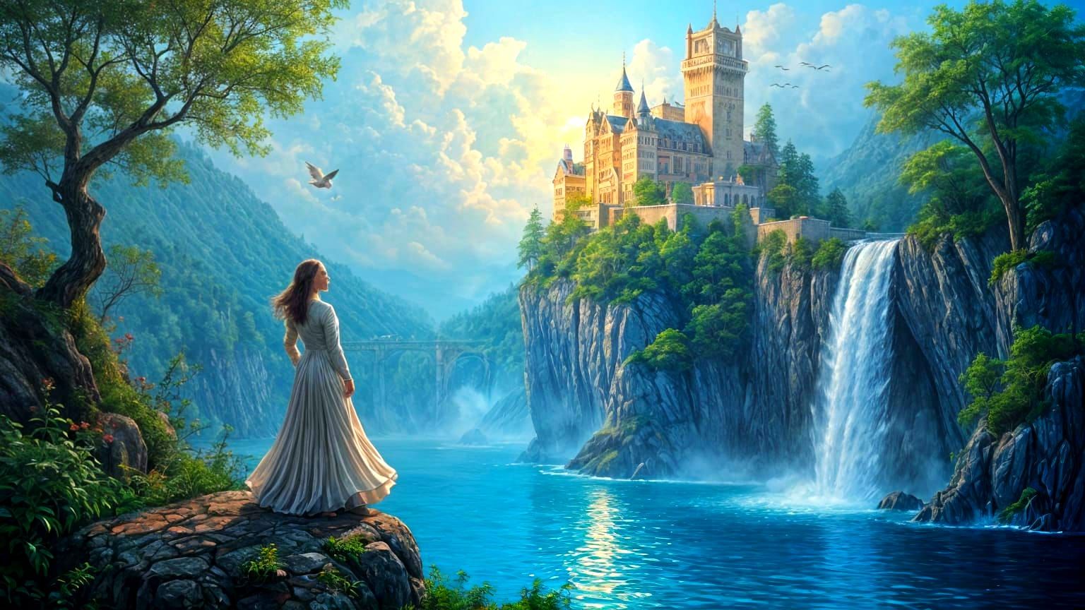 Artist Paints a Castle of Longing: Hyperrealism Oil Painting