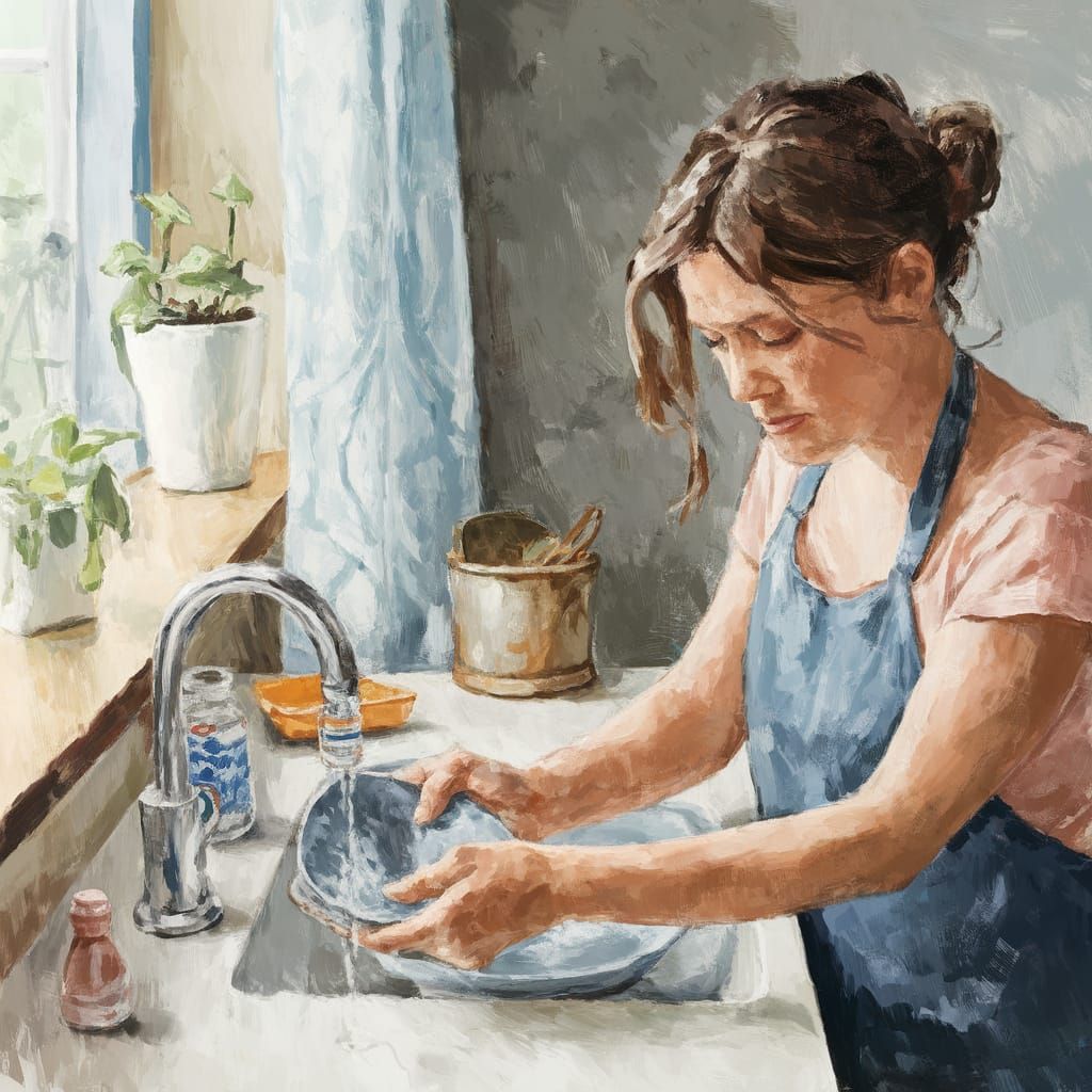 Domestic Scene in Watercolor