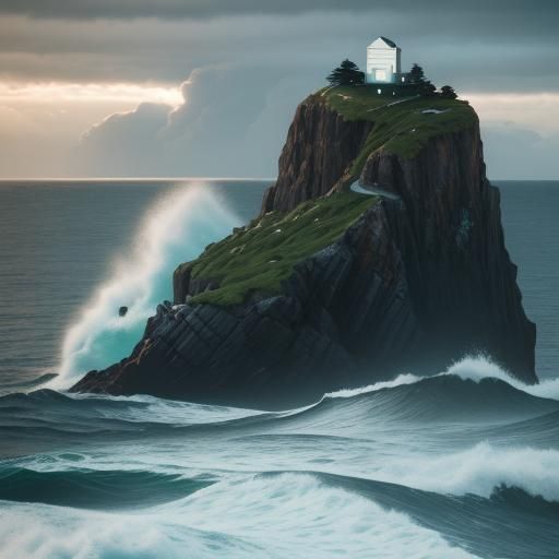 Point Nemo Island: Cinematic Film Still in 8k