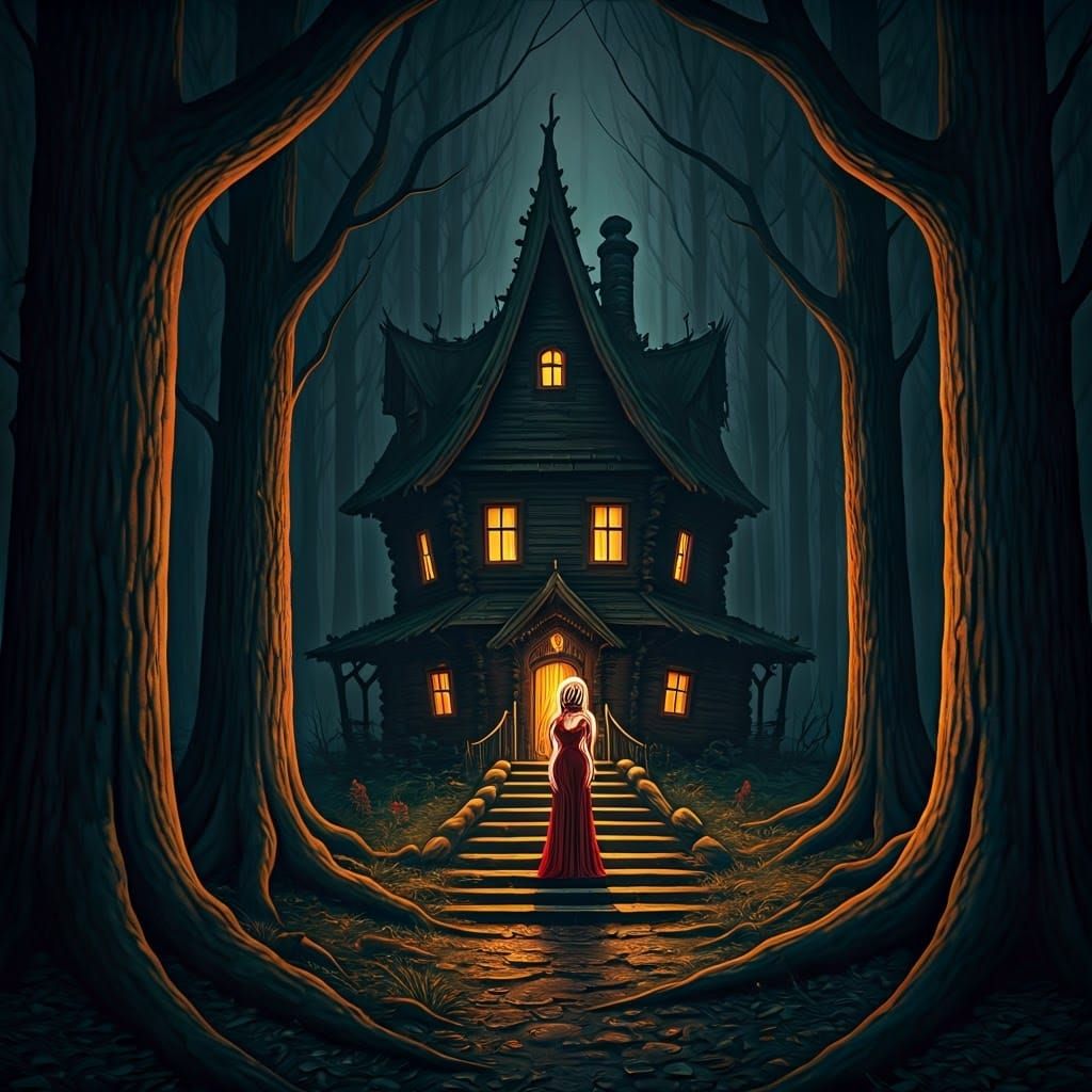 Baba Yaga's House in Dark Forest