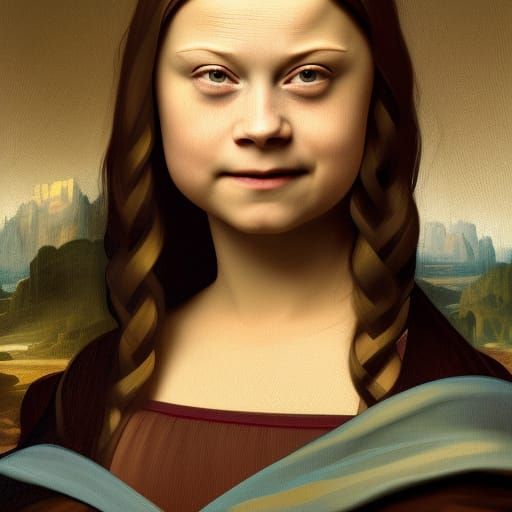 Mona Lisa Inspired Portrait in Art Nouveau Style