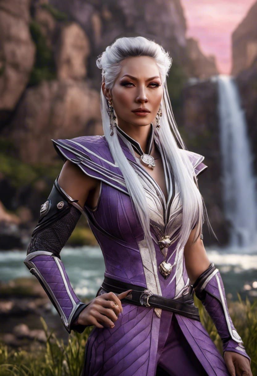 Cinematic Portrait of a Streaked-Hair Warrior Queen