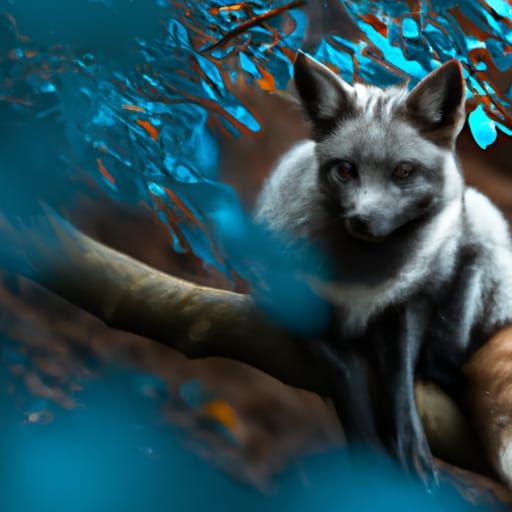 Striking Blue Fox Portrait in Natural Light