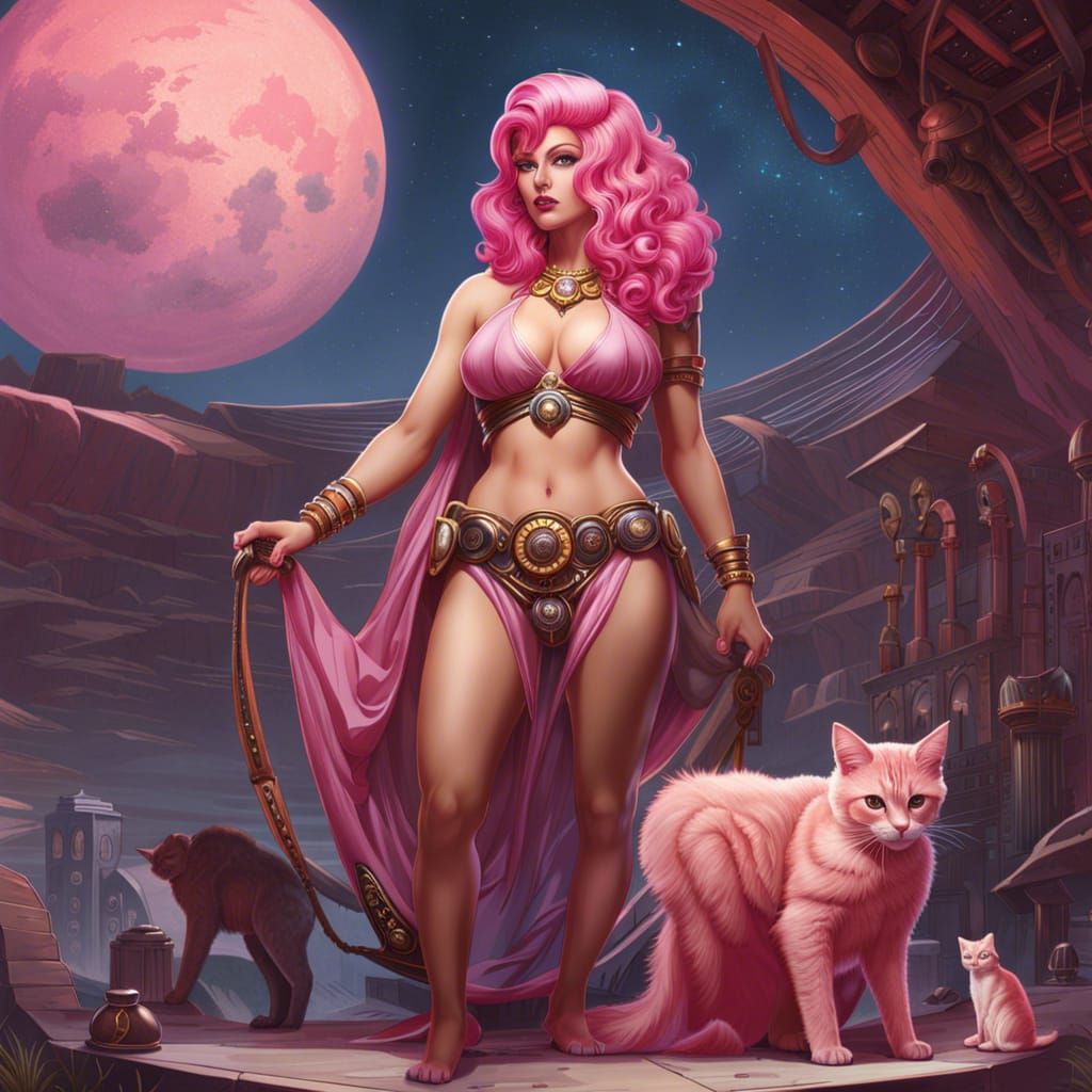 Intergalactic Roman Empire Courtesan in Hyperdetailed Digita...