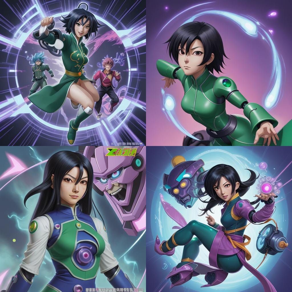 Jade Chan as Robot in Anime Style