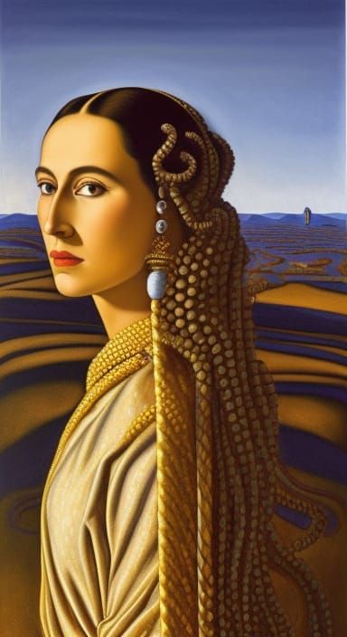 Medusa Portrait in Akkadian Mandala Style