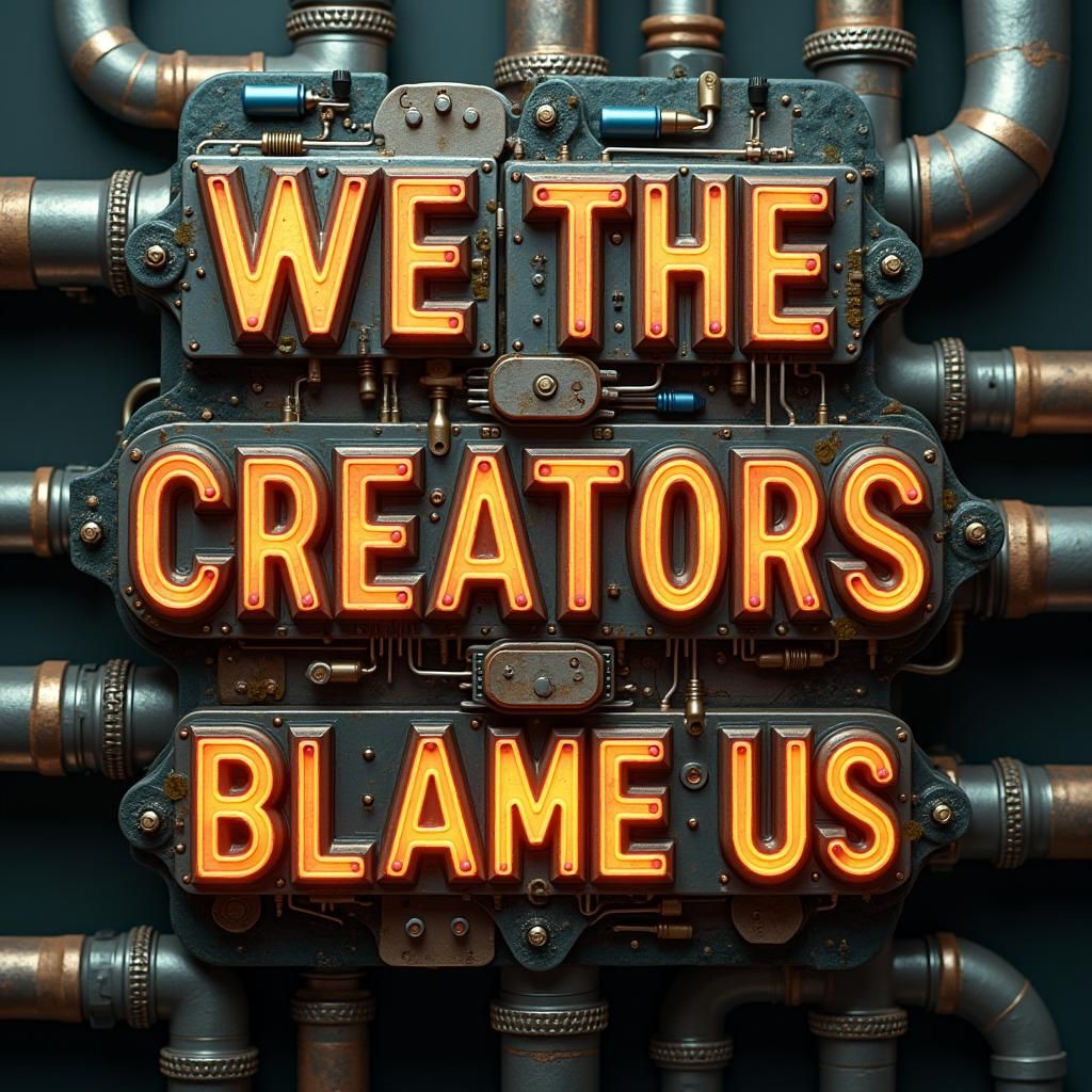 Futuristic Typography with Steampunk Aesthetic