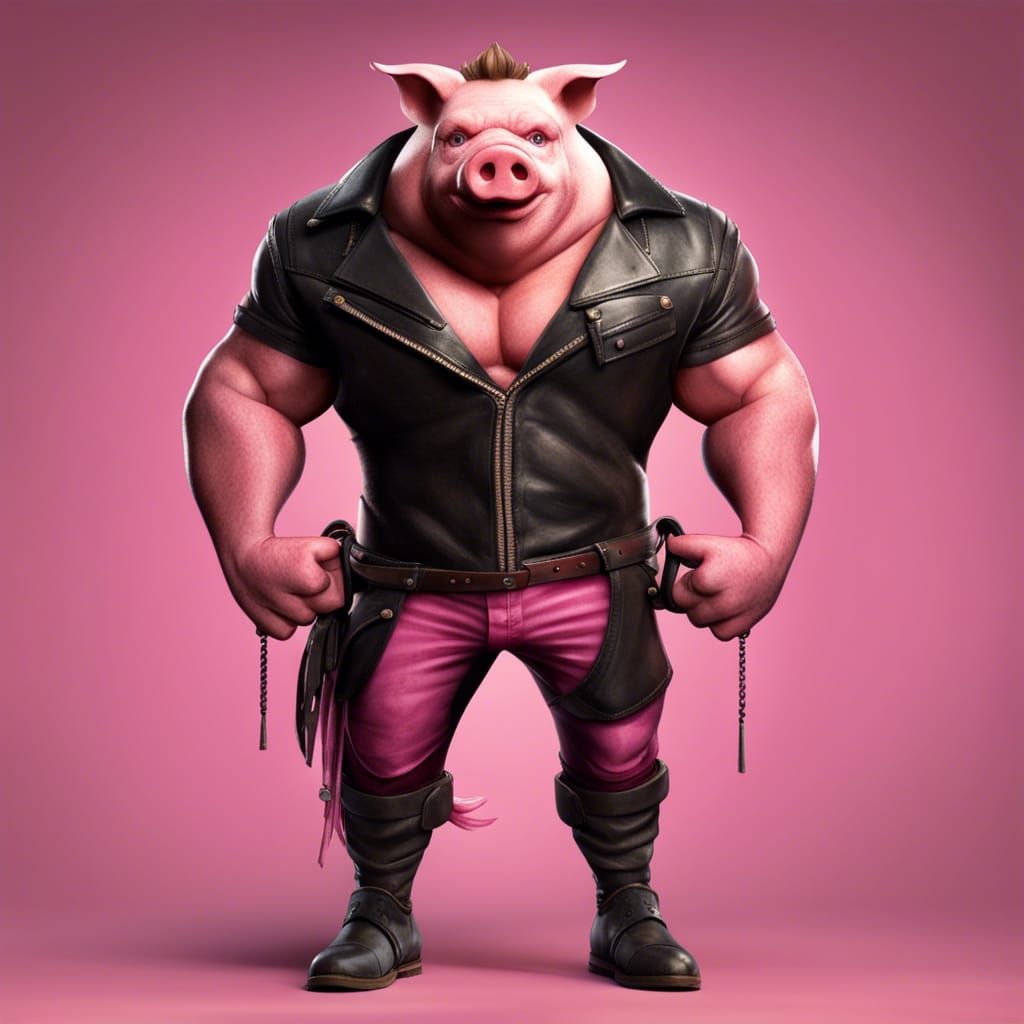 Anthropomorphic Pig Henchman in Comic Book Style