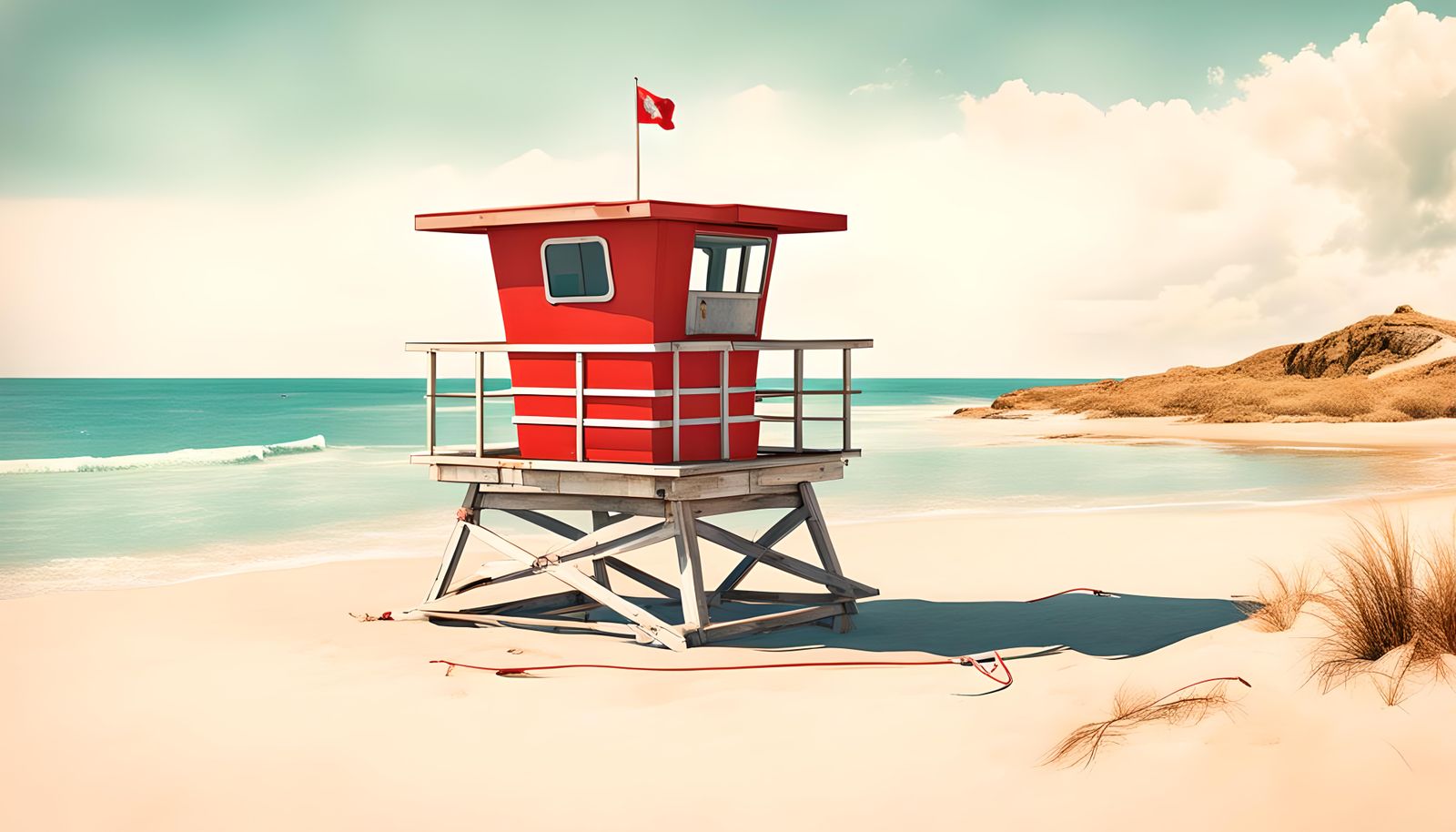 Joyful Lifeguard Tower Still Life Digital Art