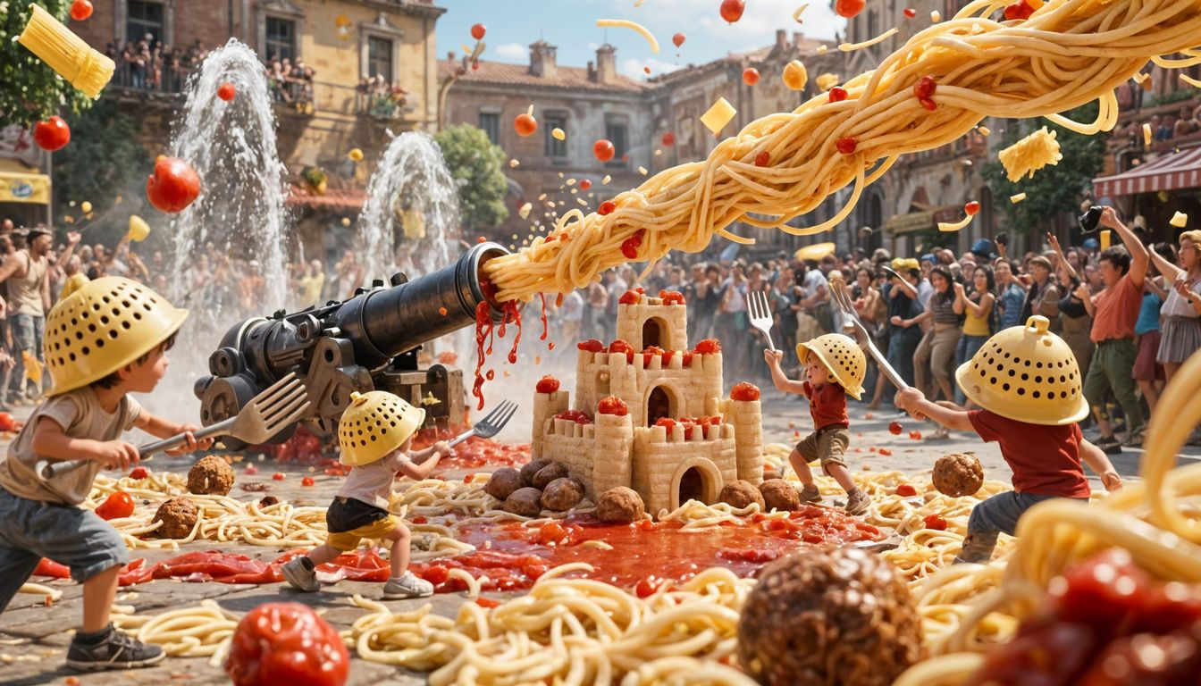 Spaghetti Festival Town Square Chaos