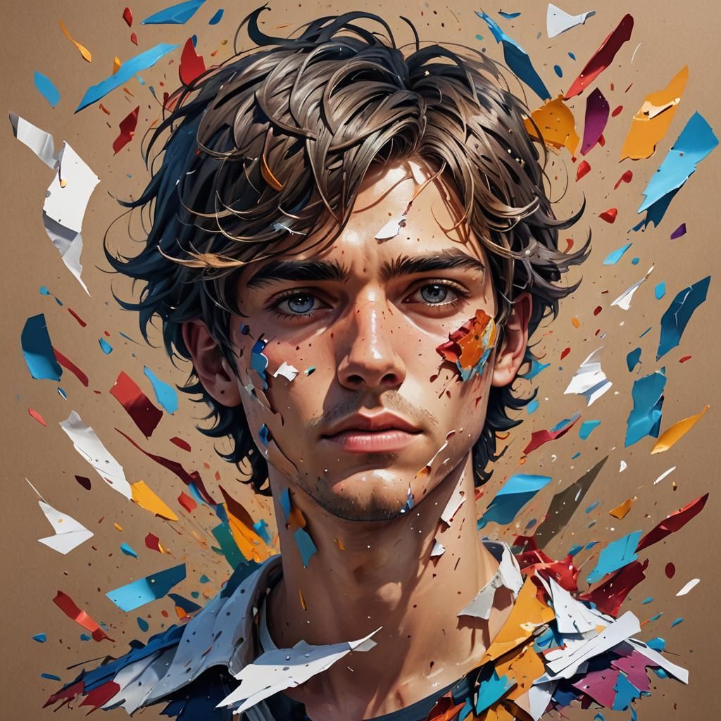 Torn Letter to a Boy: Hyperrealistic Splash Art