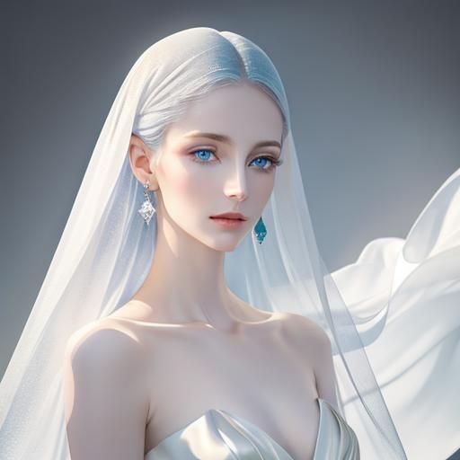 Ethereal Woman in Palace: A Surrealist Portrait