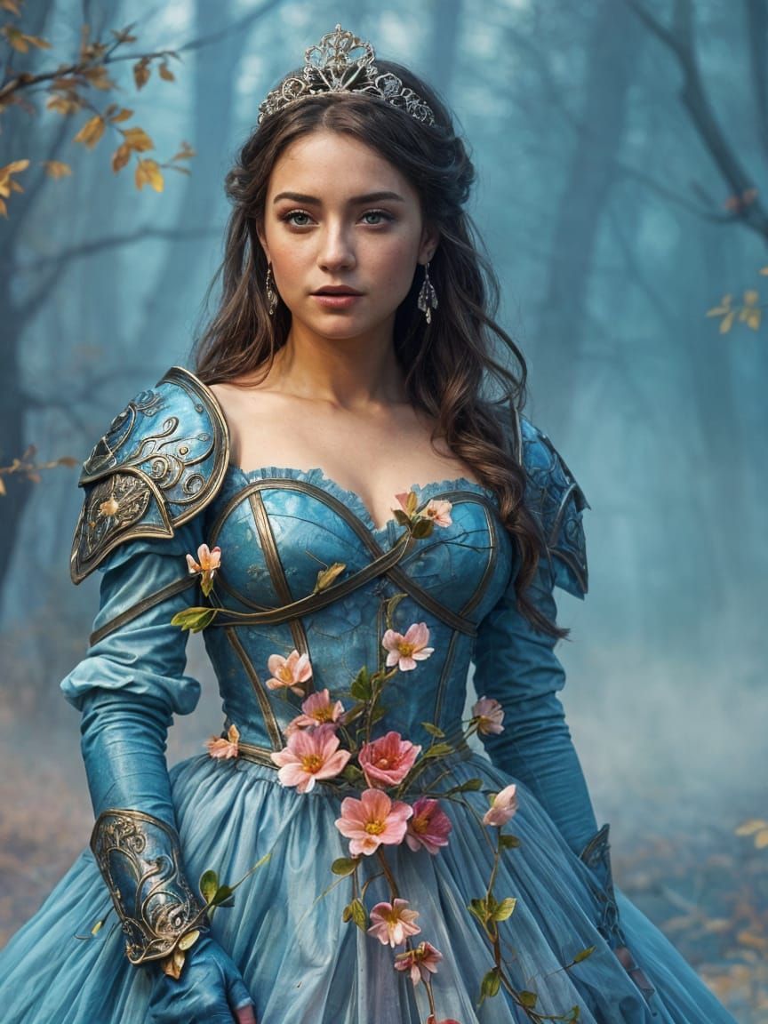 Enchanted Princess in Vibrant Blue Gown