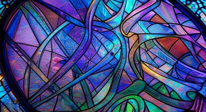 Hyperdetailed Stained Glass Concept Art in 8K