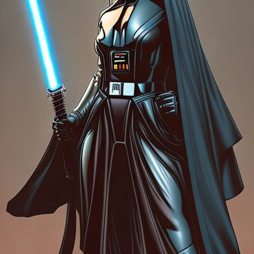 Darth Vader as Pin-Up Comic Book Art