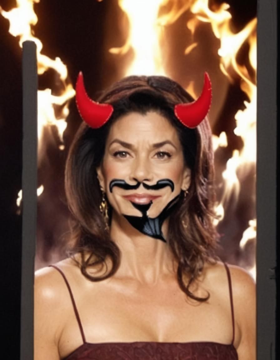 Susan Delfino as Cartoon Satan Caricature