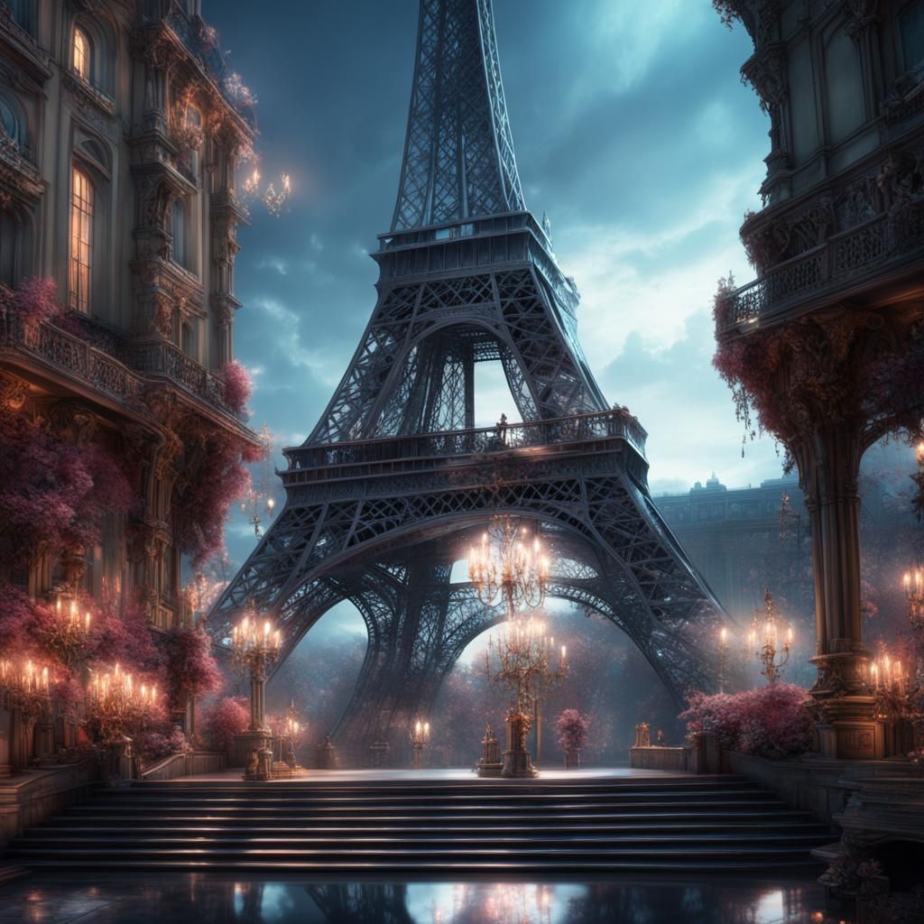 Crystal Eiffel Tower: Digital Matte Painting