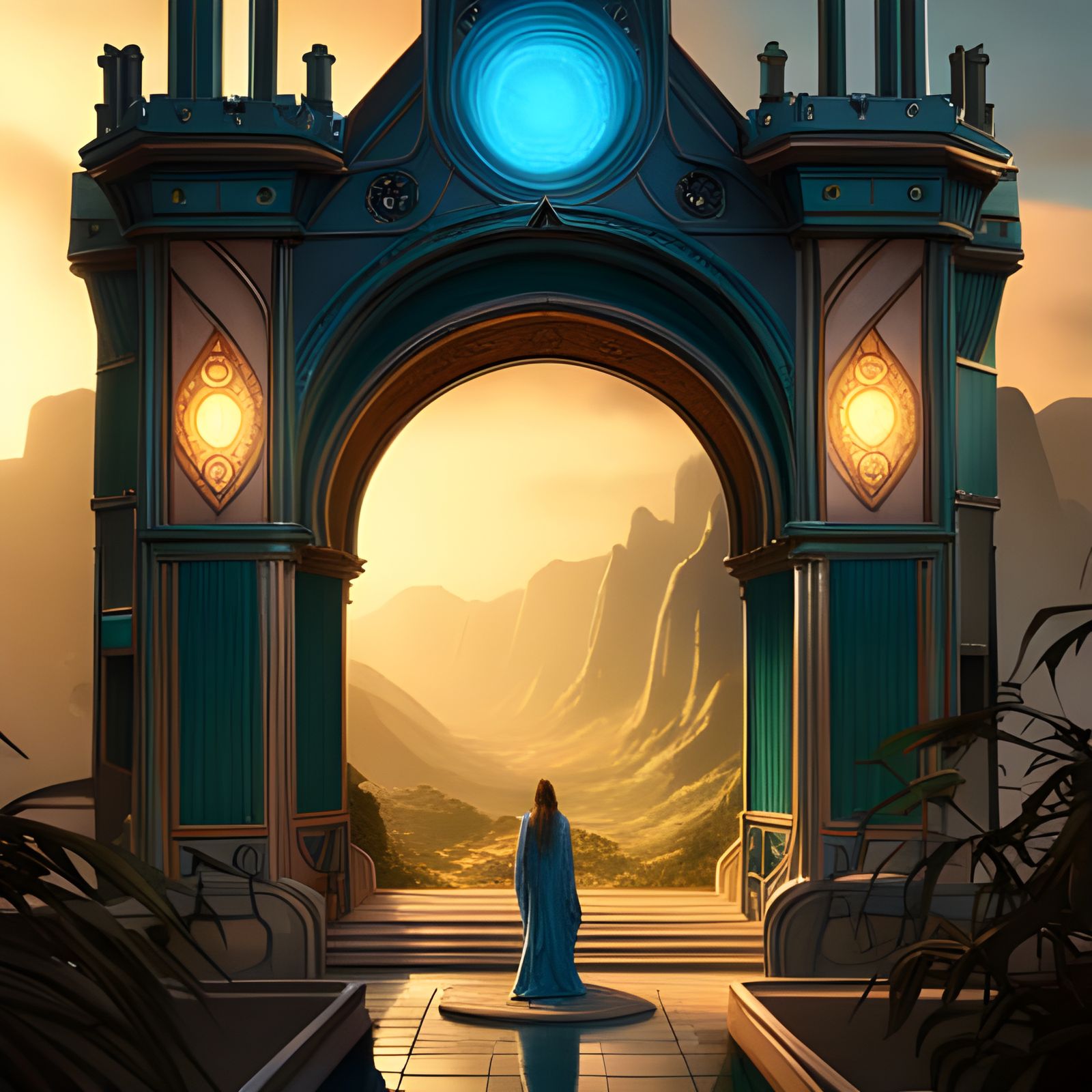 Fantastical Ambrosia Oracle Portal in Detailed Matte Paintin...