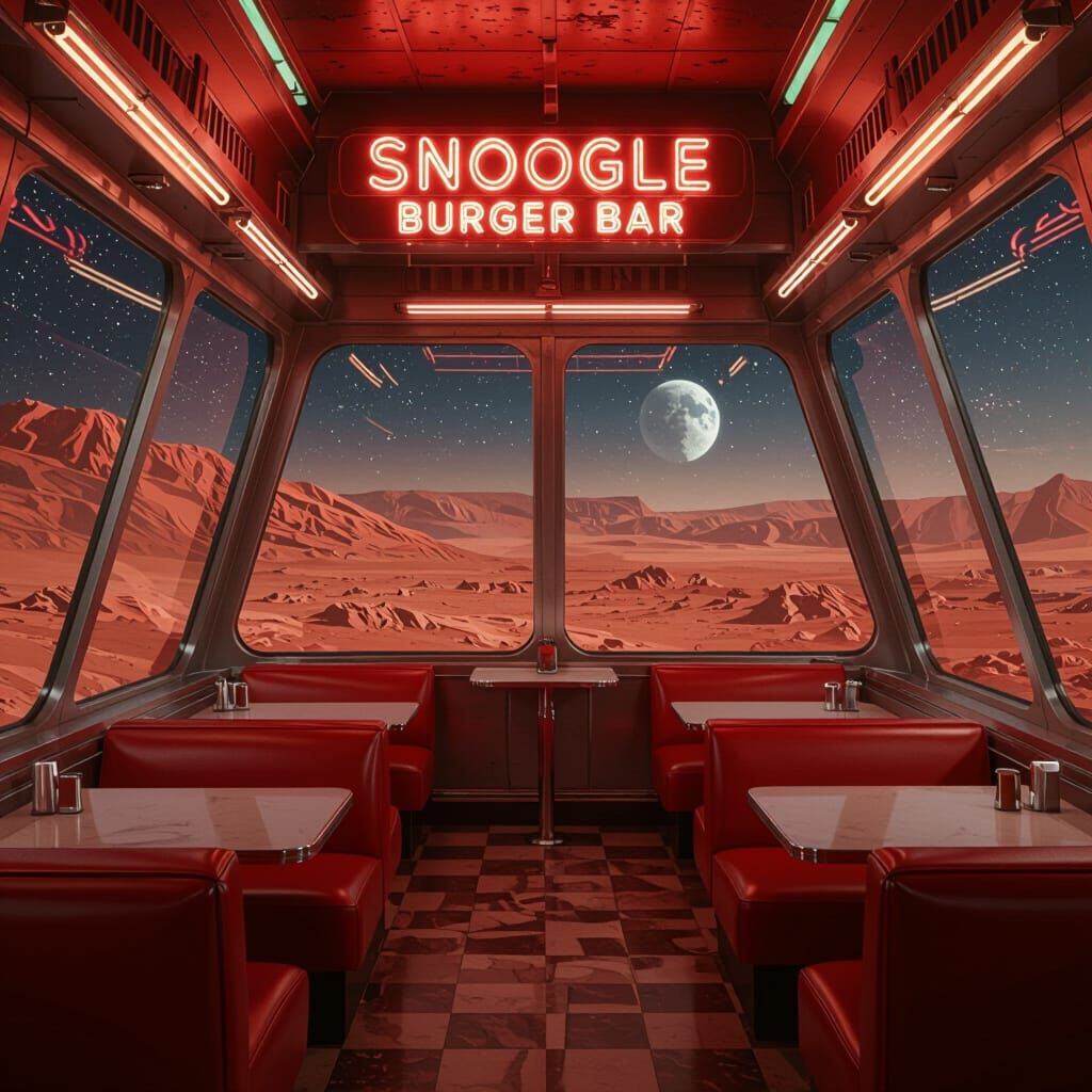 Retro Diner on Mars: Snoogle Burger Bar in Space