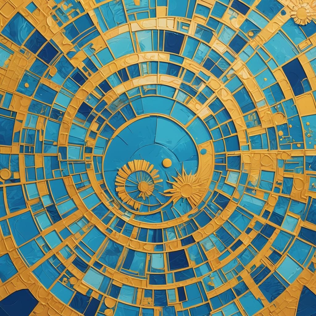 Abstract Sea View: Mother and Daughter in Pop Art