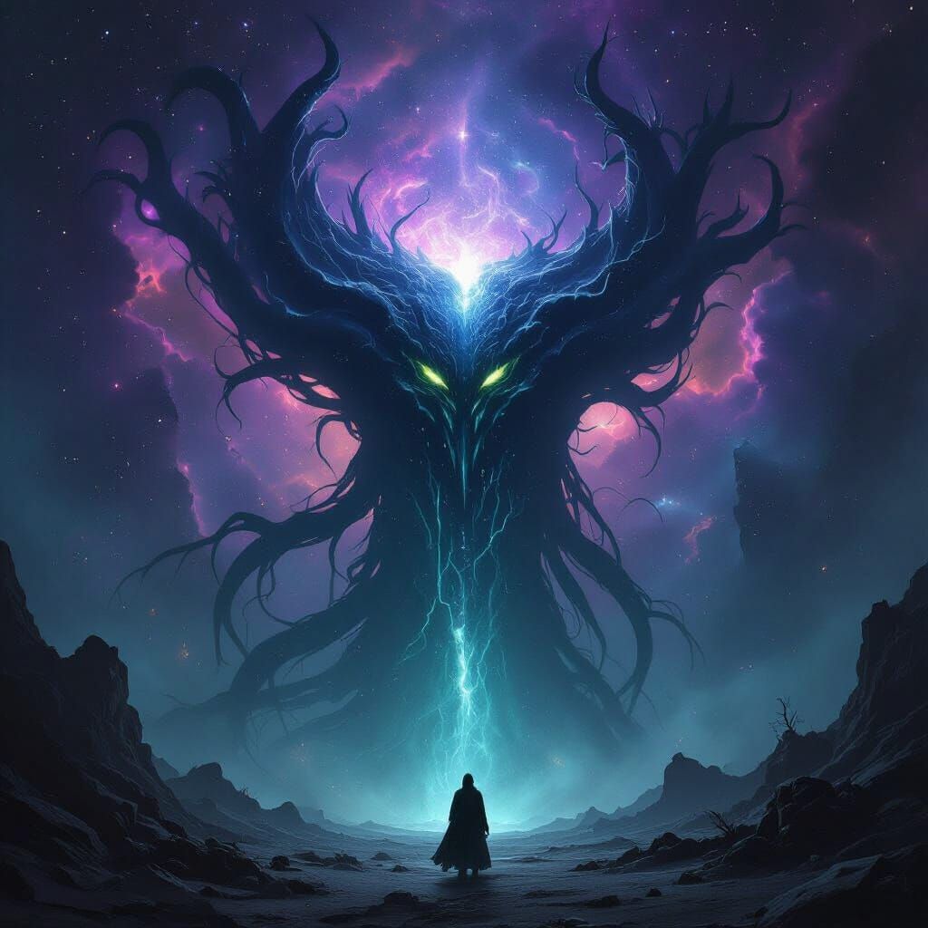 Cosmic Horror Entity Dagon Ascends Through Nebula