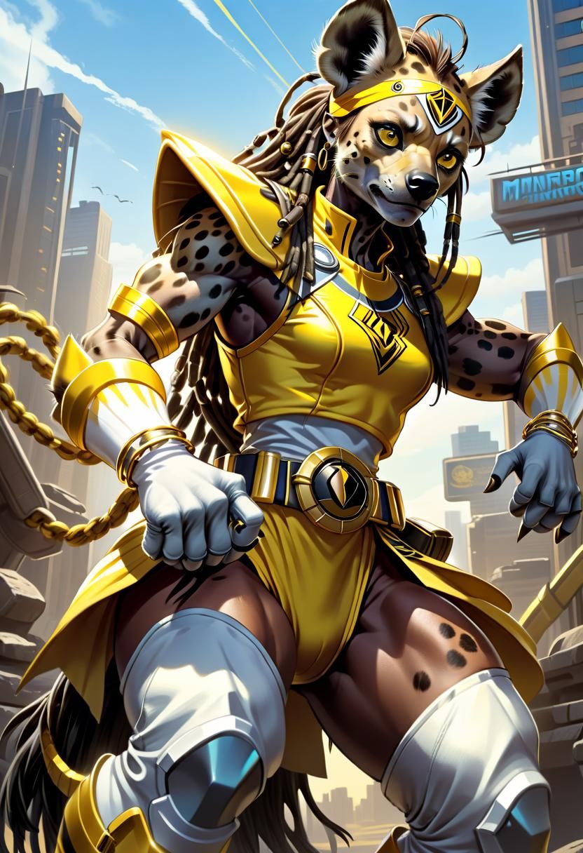 Colossal Hyena Ranger in Comic Book Style