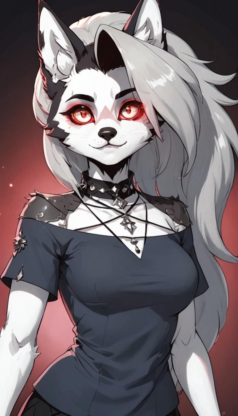 Anime Portrait of Loona from Helluva Boss