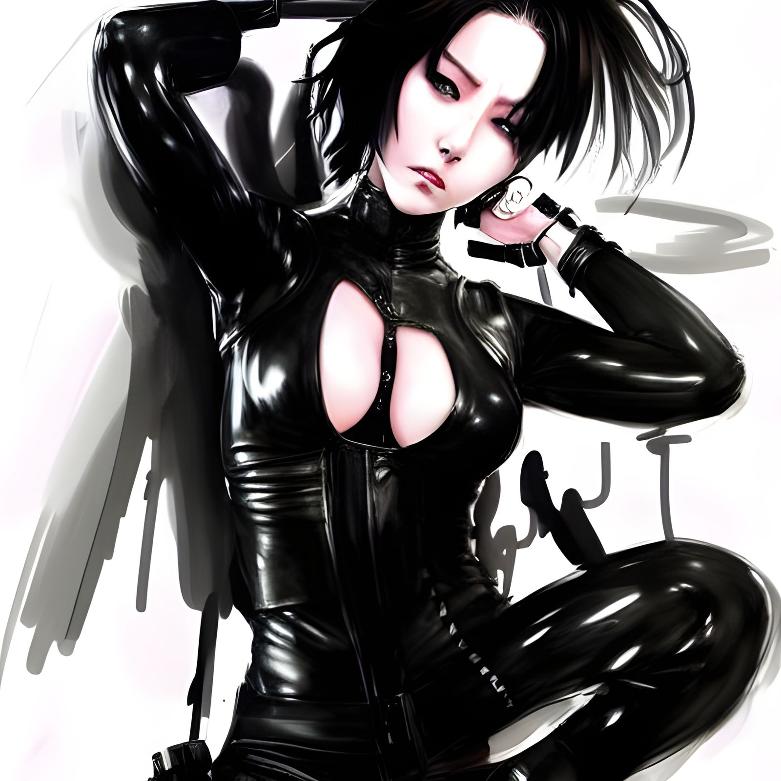 Badass Anime Girl in Catsuit by Yoji Shinkawa