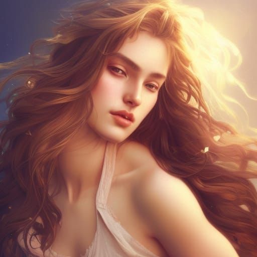 Radiant Beauty in Moonlight: Hyperdetailed Portrait