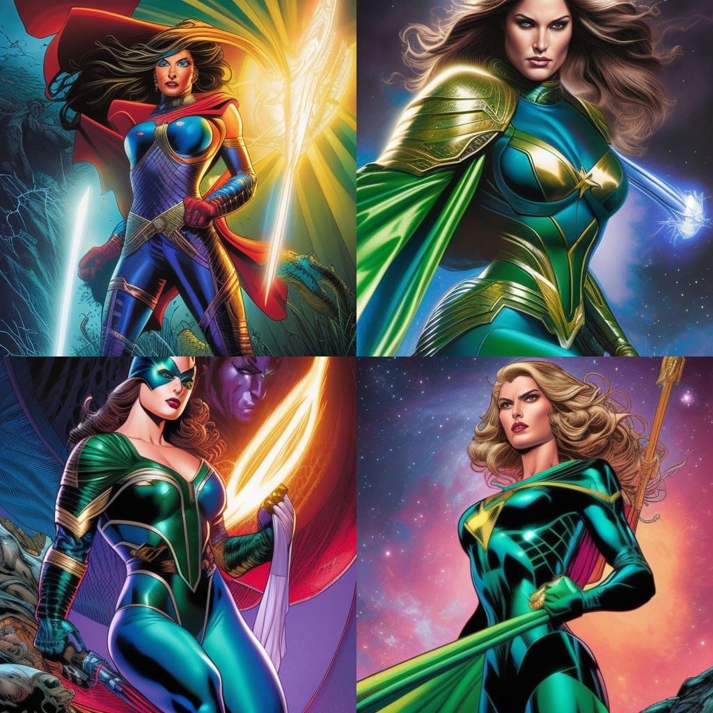 Princess Warrior Superhero in Comic Book Style