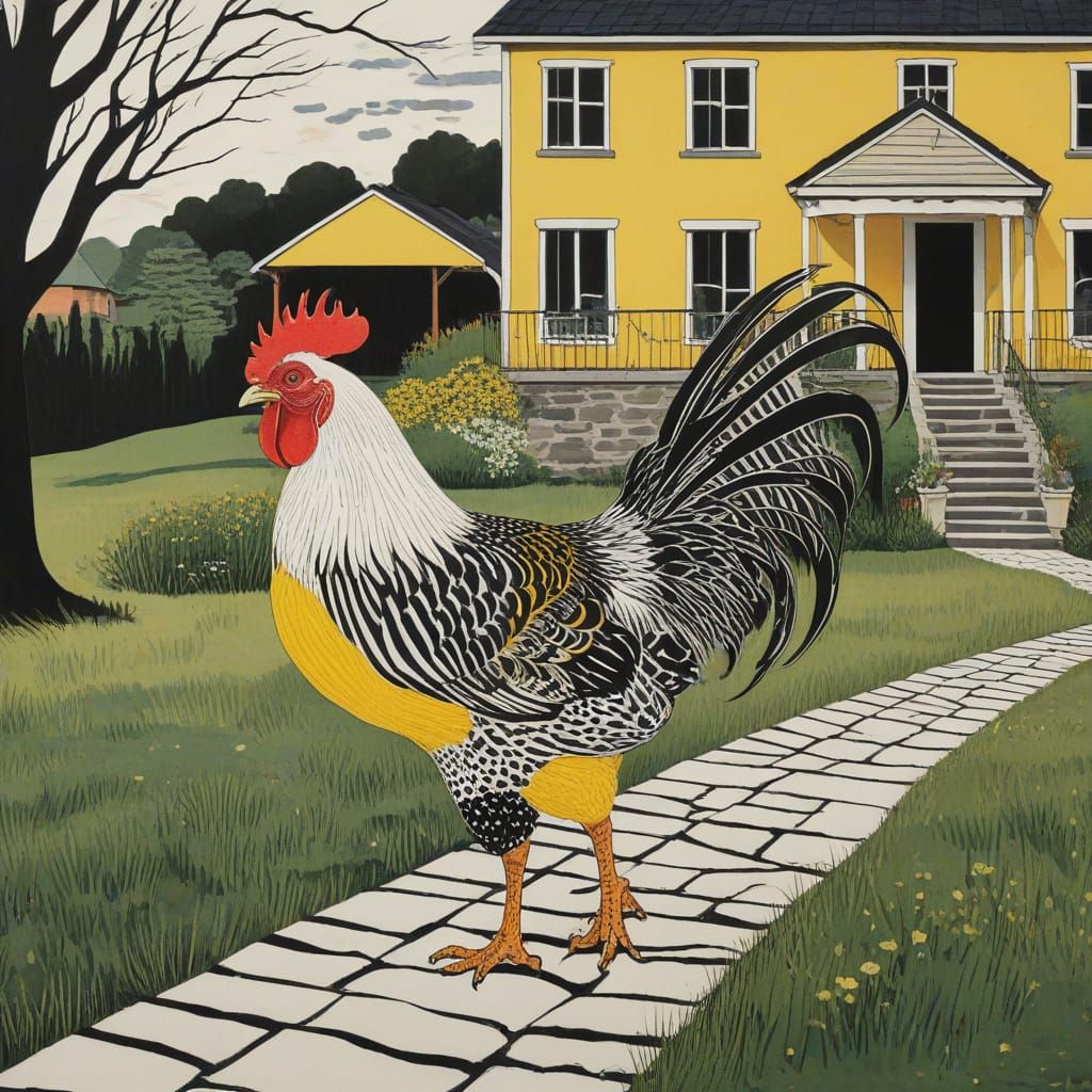 Roosterby by  the country house