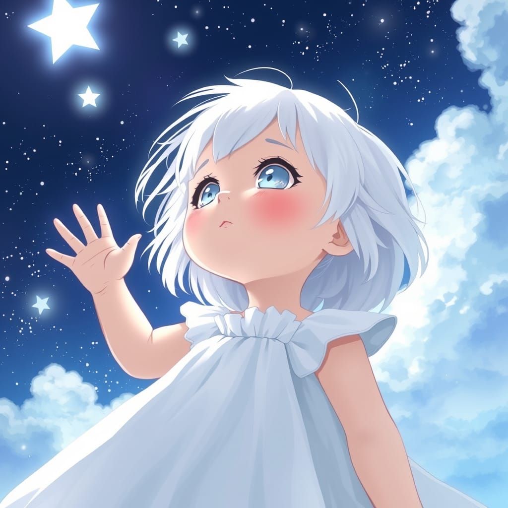 Anime Baby Reaching for Stars
