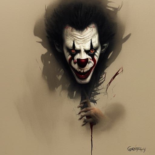 Sinister Clown Apparition in Dark Fantasy Style