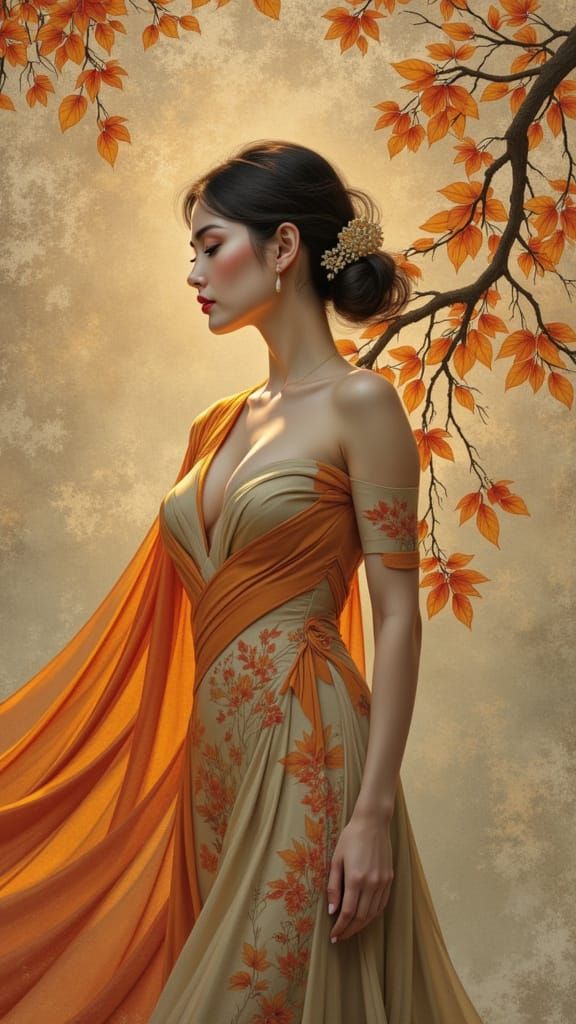 Tropical Pin-Up Girl in a Floral Paradise