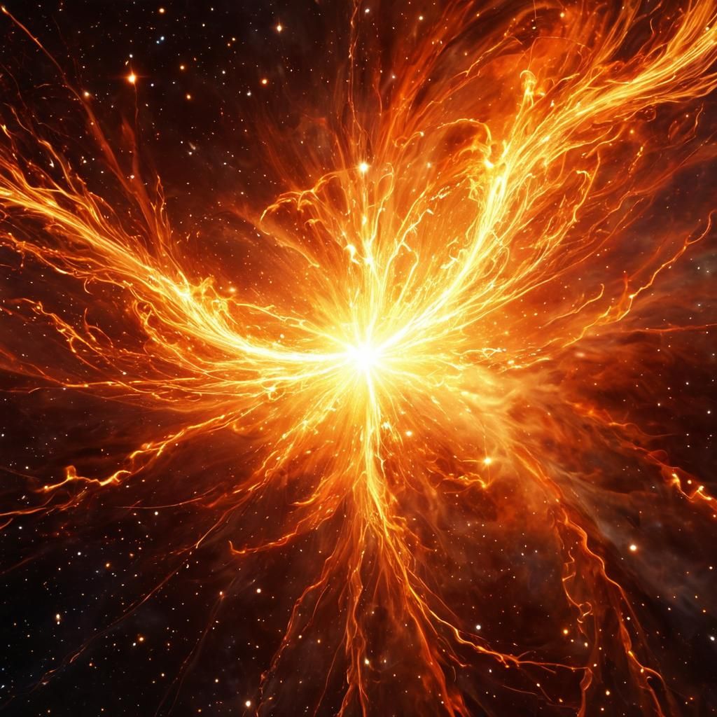 Cosmic Flux Queen in Fiery Creation Display