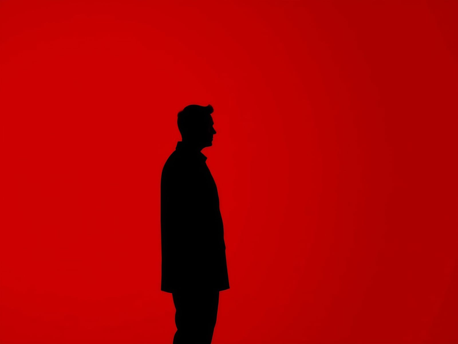 Red Minimalist Void on Void Background