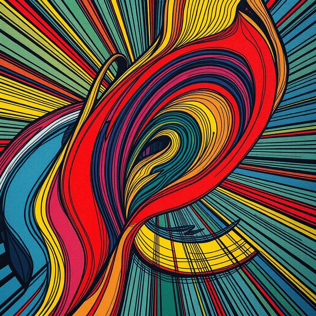 Stylized Zebra with Vibrant Abstract Stripes