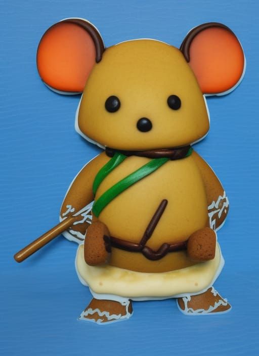 Icing Samurai Mouse Gingerbread Cookie