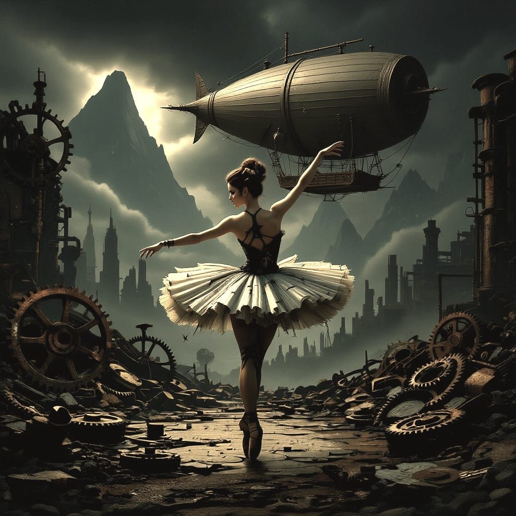 Clockwork Ballerina Dances in Post-Apocalyptic Steampunk Wor...