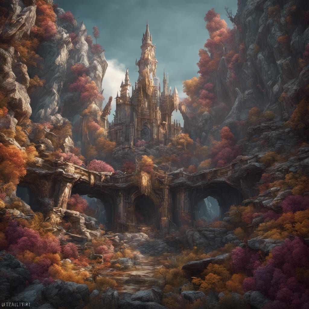 Detailed Fantasy Castle Concept Art in Deep Color