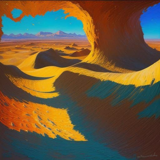 Desert Doorway to Another World in Expressionist Style