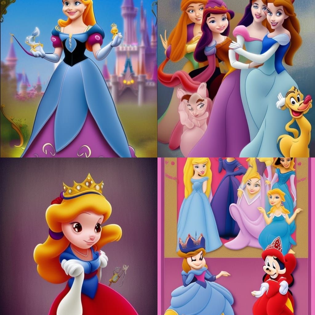 Adorable Disney Princesses in Fantasy Setting